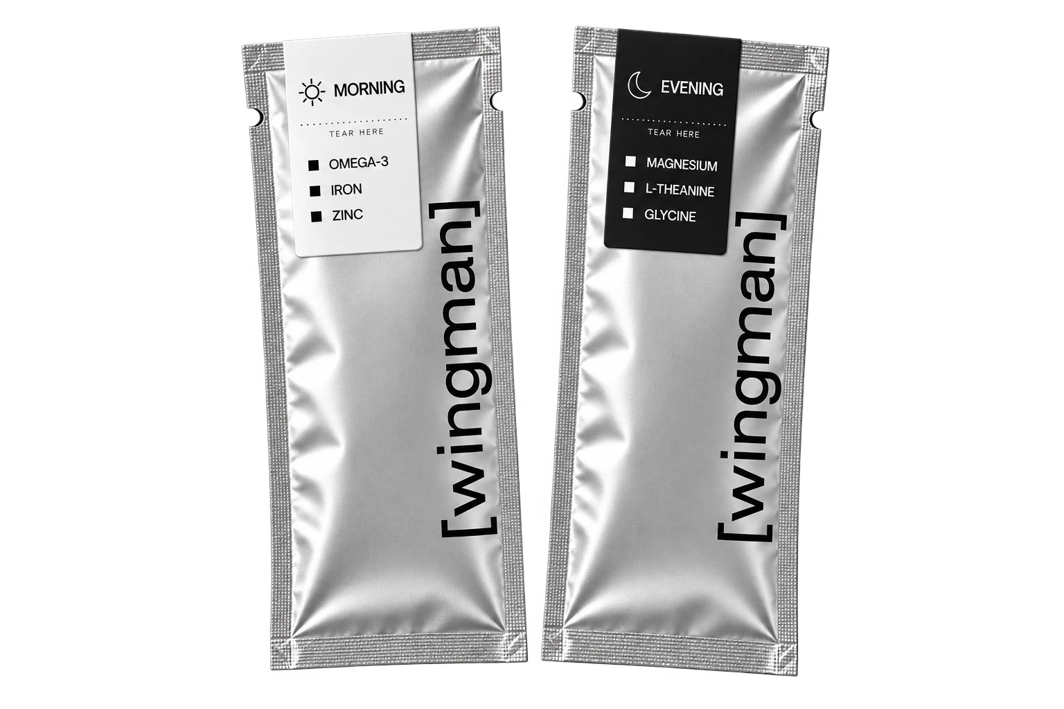 Wingman morning and evening sachets